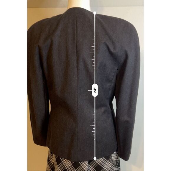 MONDI Vintage Studded Charcoal Wool Blazer Size 36 - Picture 7 of 8